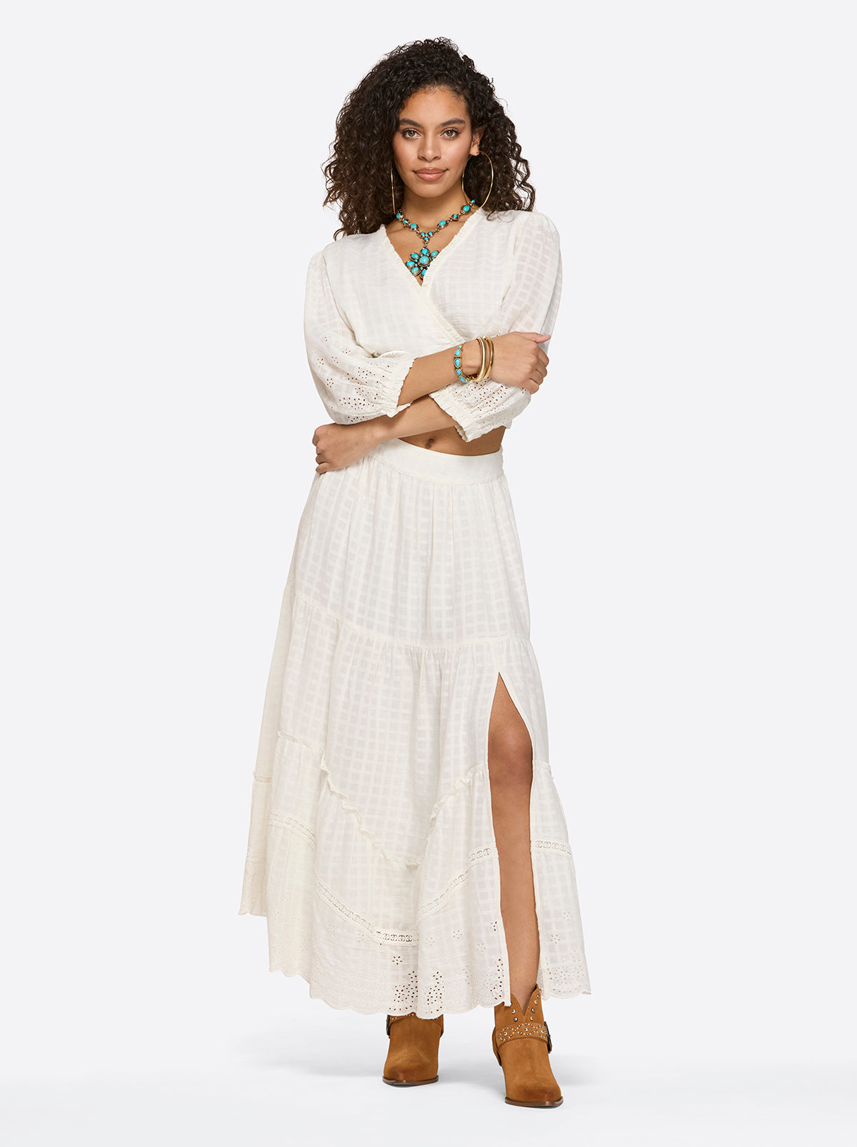 Jessica Simpson Women Paula Maxi Skirt in Gardenia