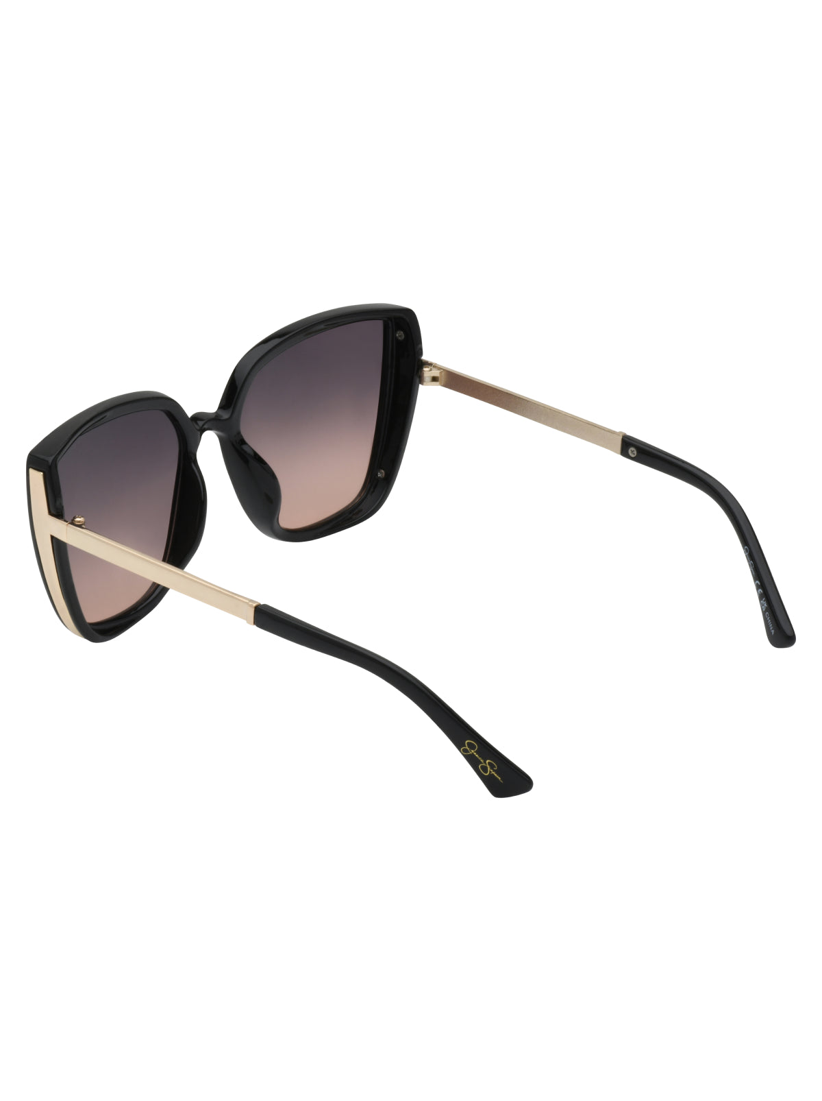 Jessica Simpson Accessories Cat Eye Sunglasses with Metal Temple in Black