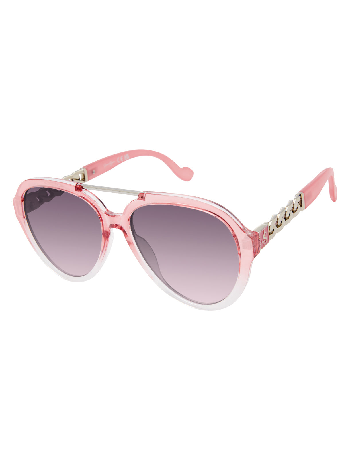 Jessica Simpson Accessories Modern Aviator Sunglasses in Cream to Pink Fade