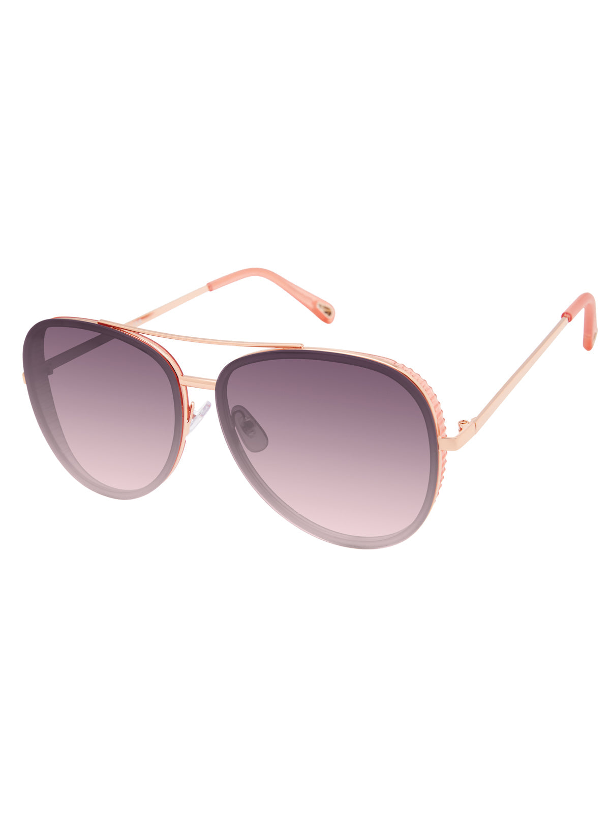 Jessica Simpson Accessories Glam Aviator Pilot Sunglasses in Rose Gold & Rose