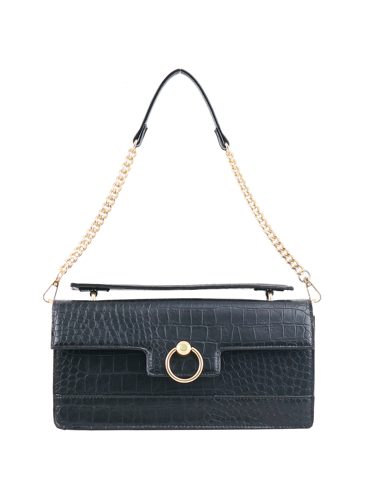 Jessica Simpson Accessories Brooke Clutch in Black Croco