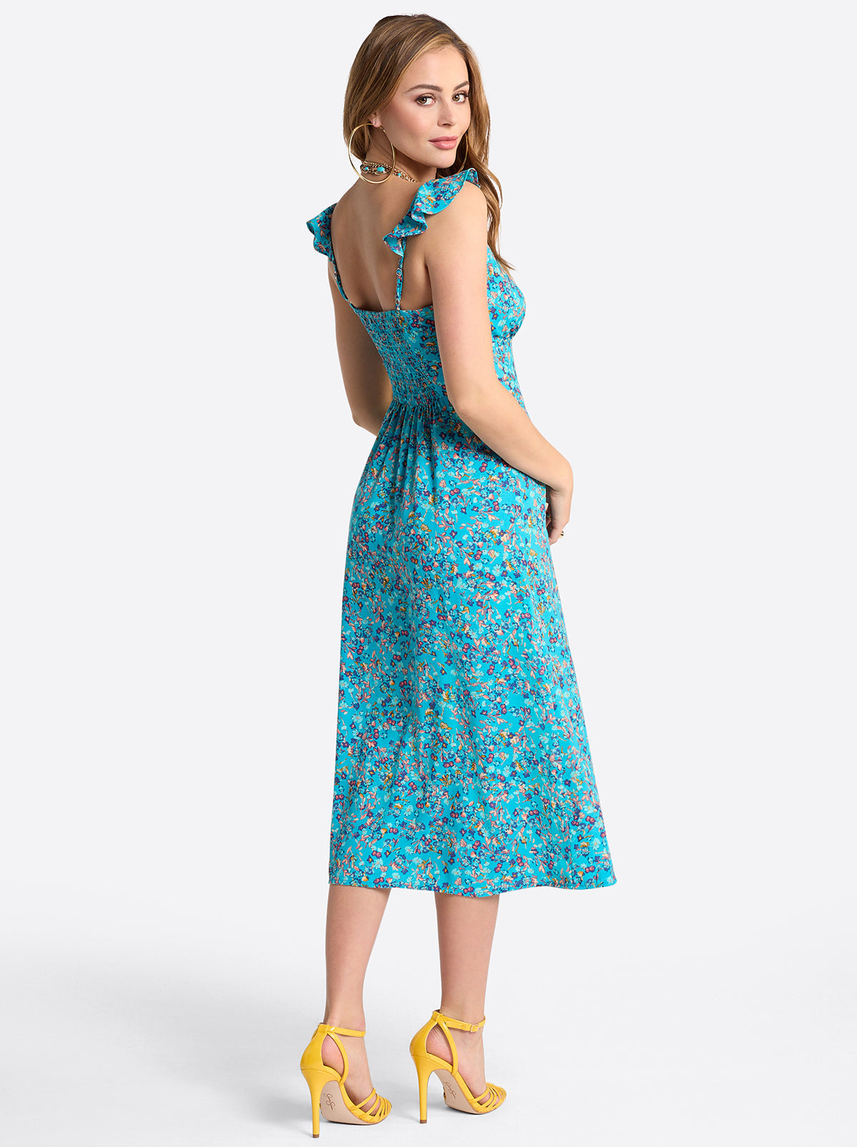 Jessica Simpson Women Sahira Dress in Tile Blue Acrylic Ditsy