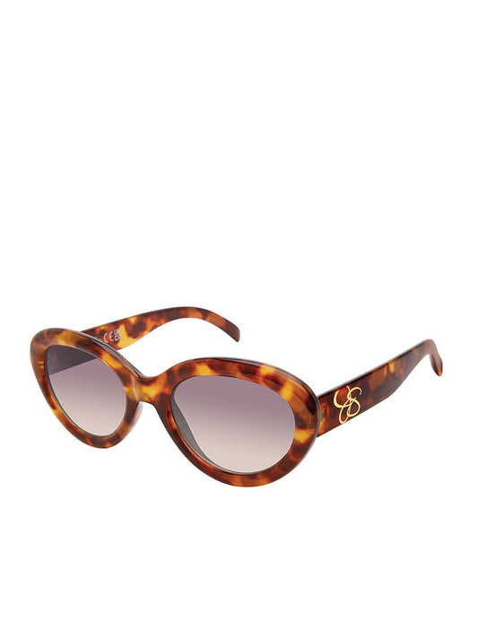 Jessica Simpson Accessories Round Cat Eye Sunglasses in Tortoise