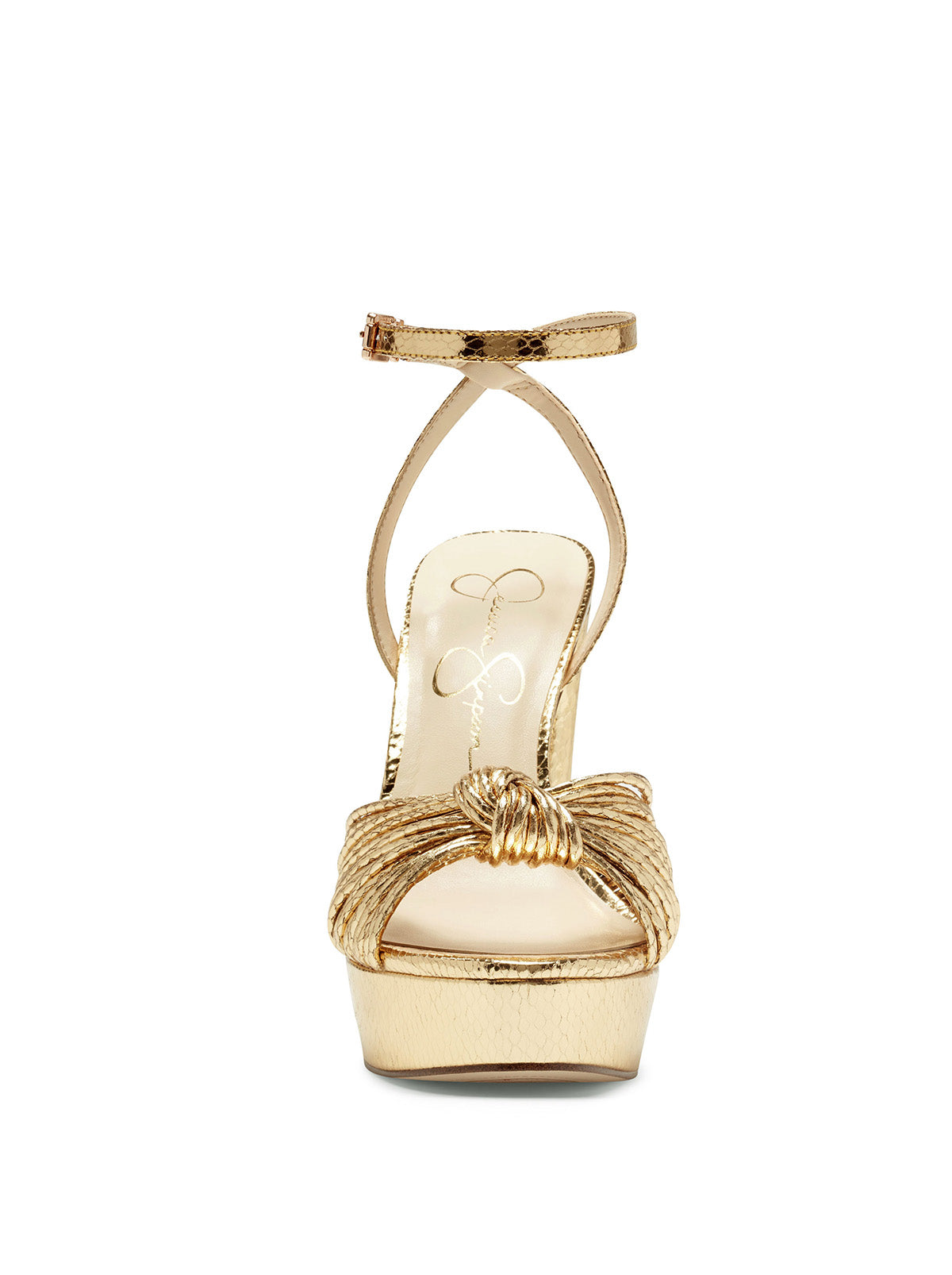 Jessica Simpson Women Immie Platform Sandal in Gold Snake