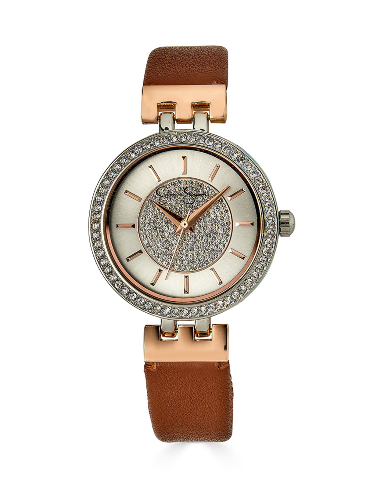 Jessica Simpson Accessories Two Tone Rose Pave Crystal Watch