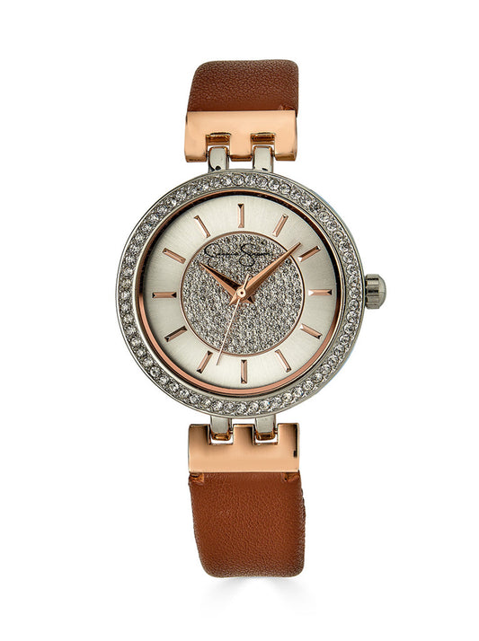 Jessica Simpson Accessories Two Tone Rose Pave Crystal Watch