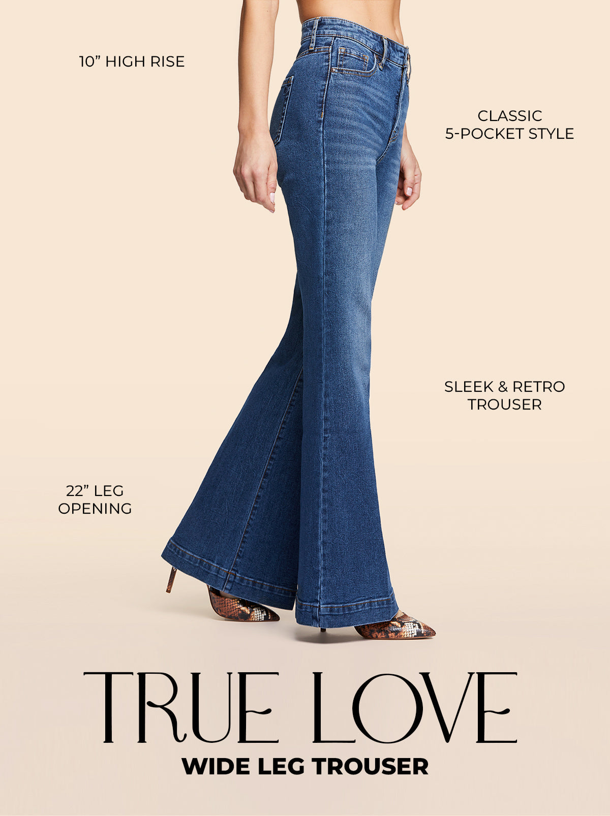 Jessica Simpson Women True Love Wide Leg Trouser Jeans in Sia