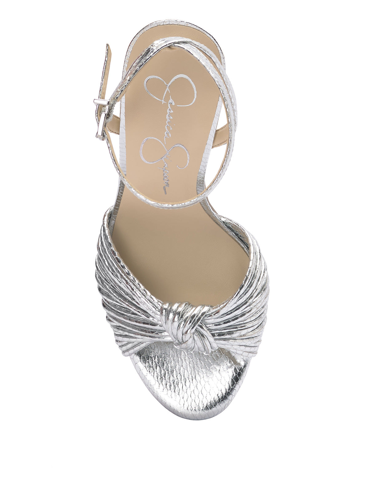 Jessica Simpson Women Immie Platform Sandal in Silver Snake