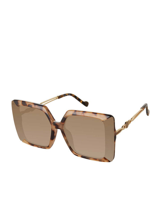 Jessica Simpson Accessories Glamorous Square Metal Temple Sunglasses in Tortoise