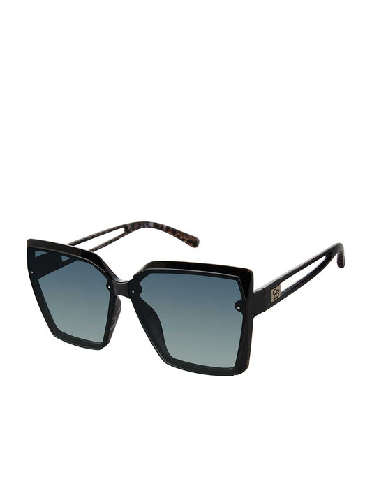 Jessica Simpson Accessories Cat Eye Sunglasses in Black and Leopard