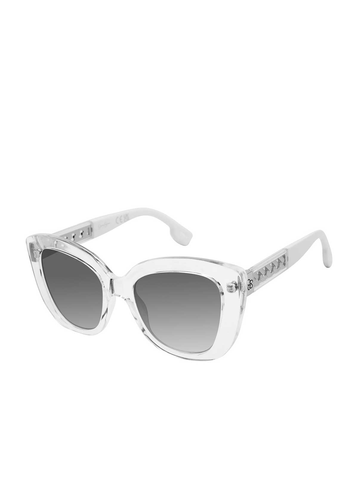 Jessica Simpson Accessories Glamorous Cat Eye Sunglasses in Crystal & Clear