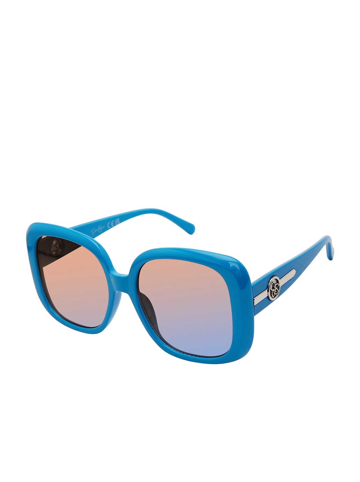 Jessica Simpson Accessories Retro Rectangular Sunglasses in Blue
