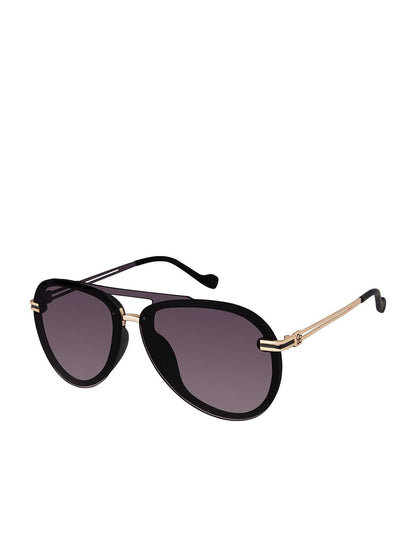Jessica Simpson Accessories Metal Aviator Sunglasses in Smoke Matte Black