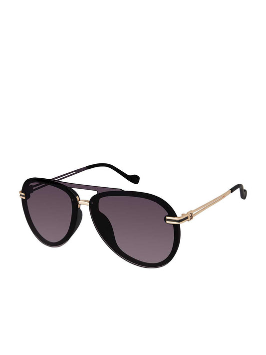 Jessica Simpson Accessories Metal Aviator Sunglasses in Smoke Matte Black