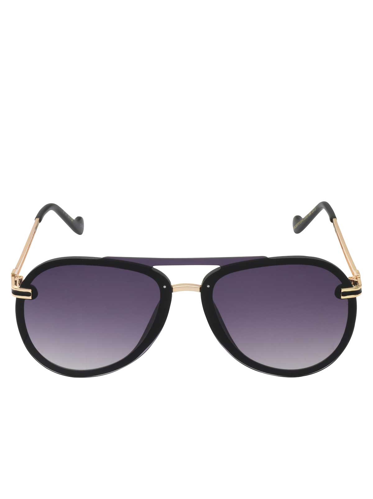Jessica Simpson Accessories Metal Aviator Sunglasses in Smoke Matte Black