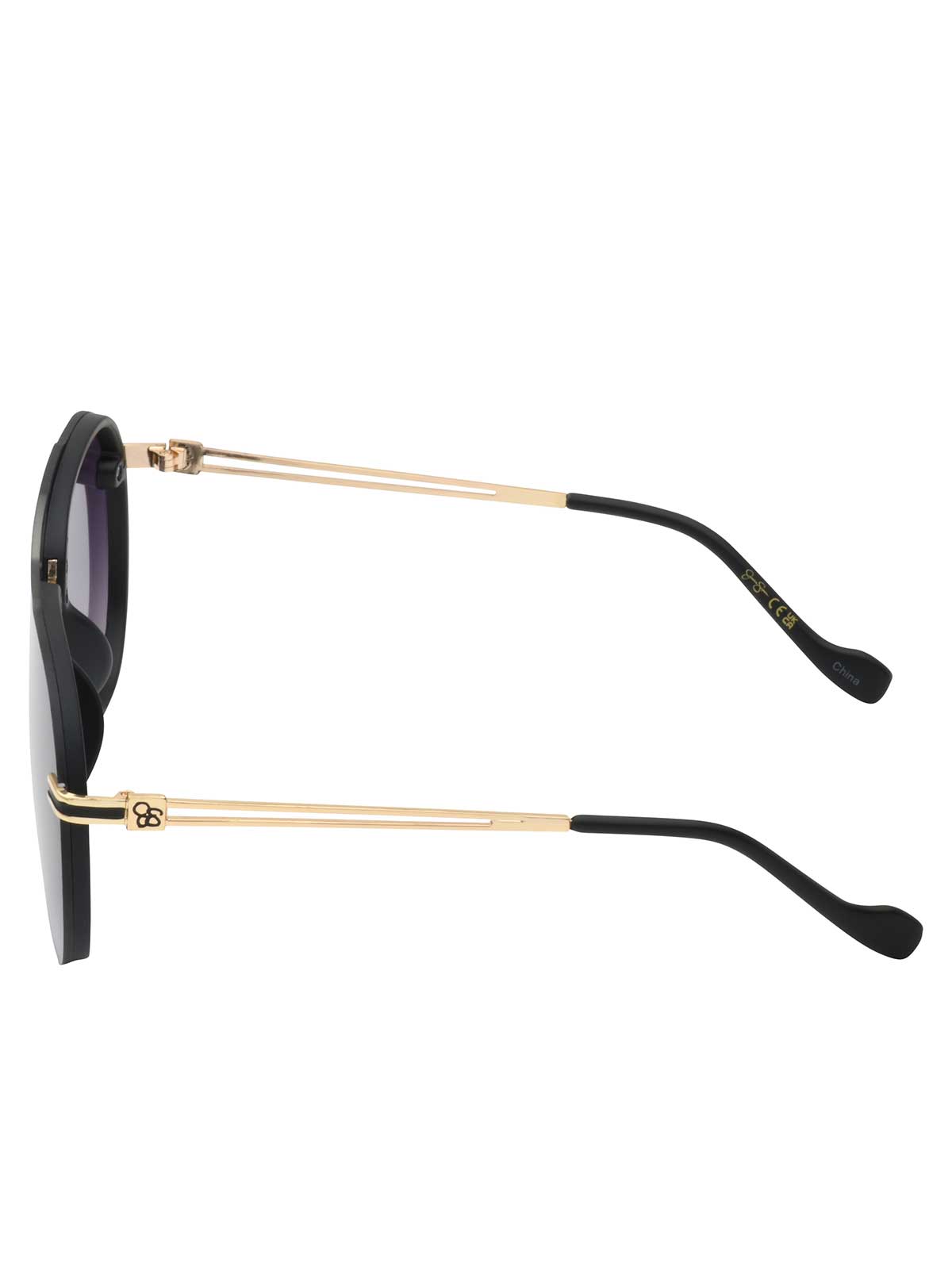 Jessica Simpson Accessories Metal Aviator Sunglasses in Smoke Matte Black