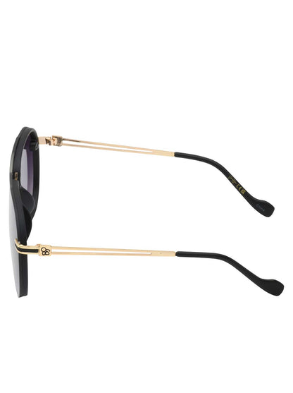 Jessica Simpson Accessories Metal Aviator Sunglasses in Smoke Matte Black