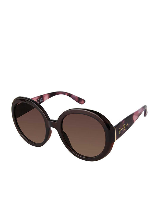 Jessica Simpson Accessories Oversized Fashionable Round Sunglasses in Tortoise