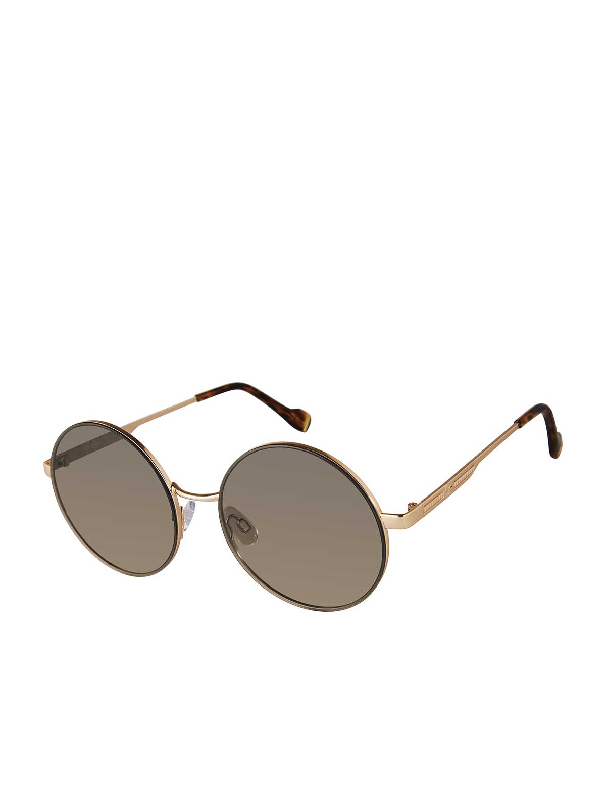 Jessica Simpson Accessories Vintage Metal Round Sunglasses in Gold & Tortoise