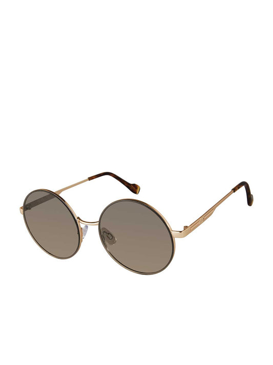 Jessica Simpson Accessories Vintage Metal Round Sunglasses in Gold & Tortoise