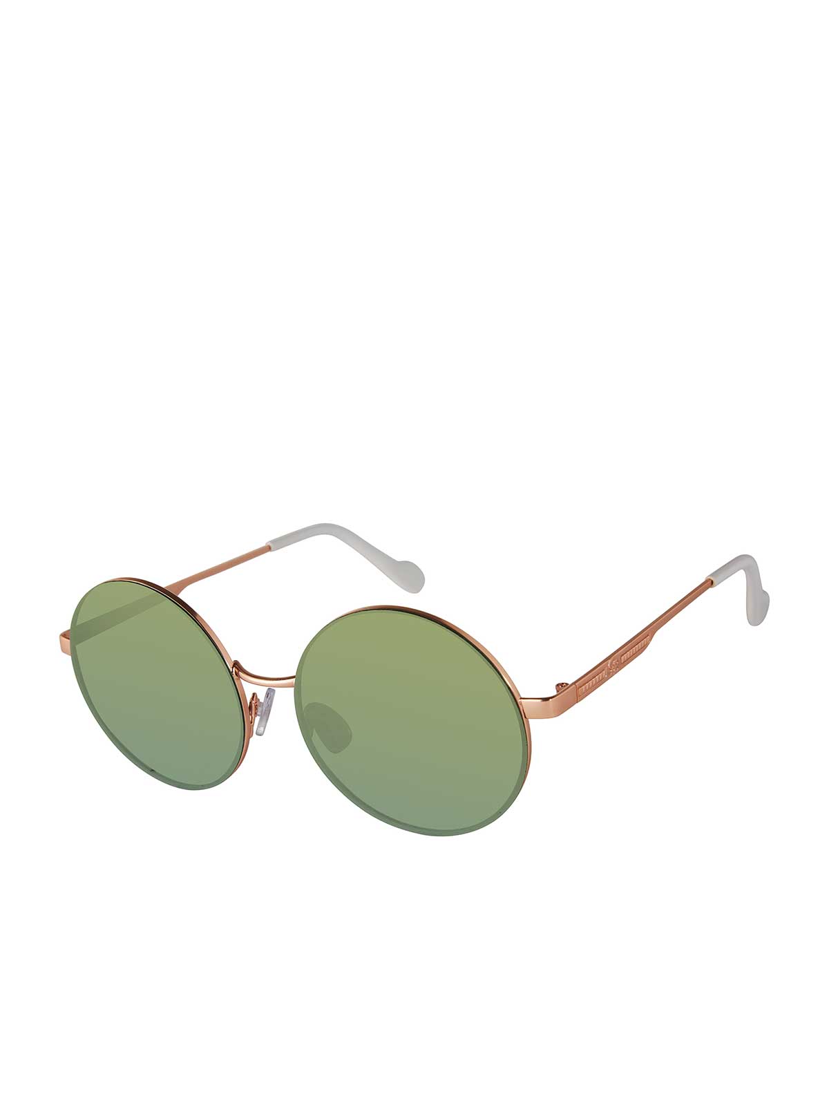 Jessica Simpson Accessories Vintage Metal Round Sunglasses in Rose Gold & White