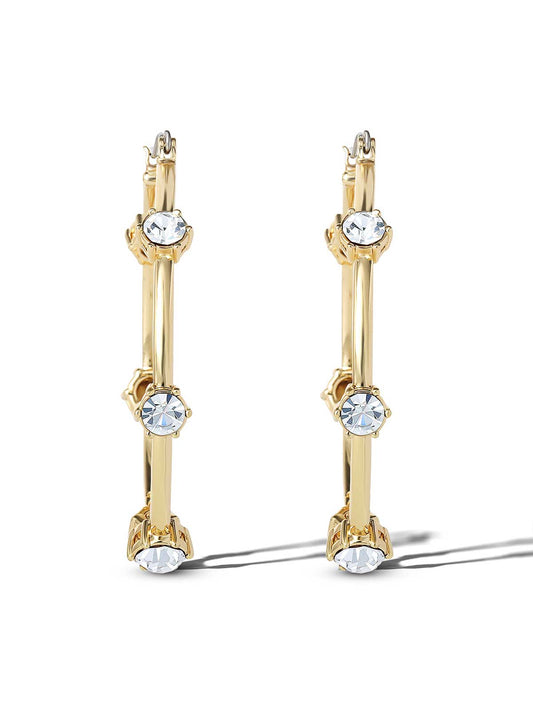 Jessica Simpson Accessories Large Hoop Crystal Earrings