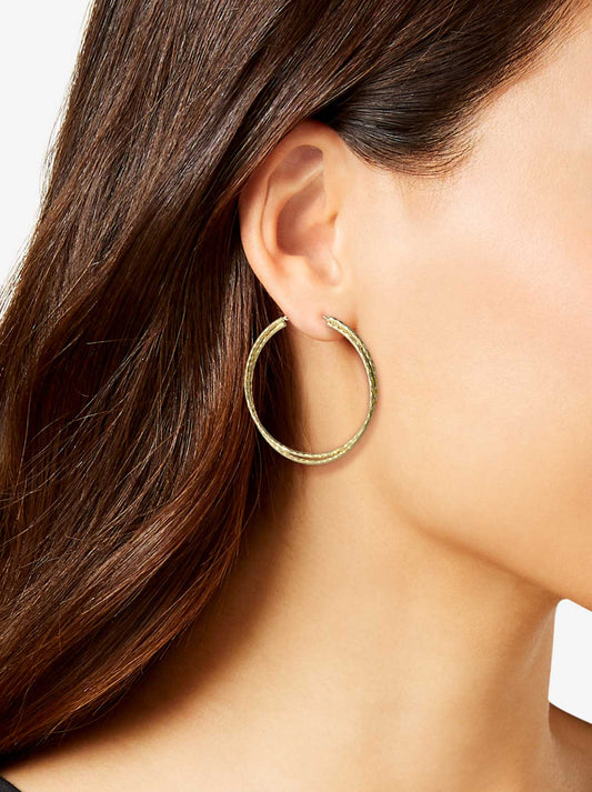 Jessica Simpson Accessories Double Hoop Faceted Earrings