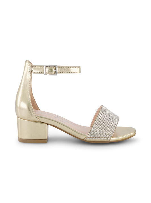Jessica Simpson Women Girls' Pearl Stone Dress Heel in Gold