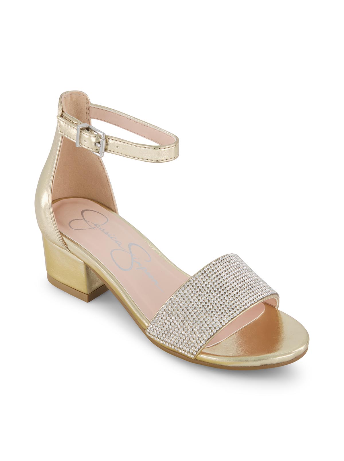Jessica Simpson Women Girls' Pearl Stone Dress Heel in Gold