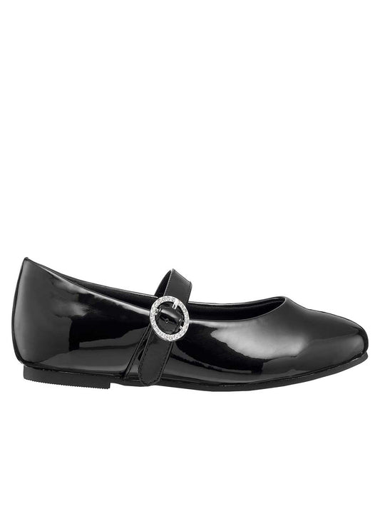 Jessica Simpson Women Toddler Amy Jeweled Buckle Ballet Flat in Black