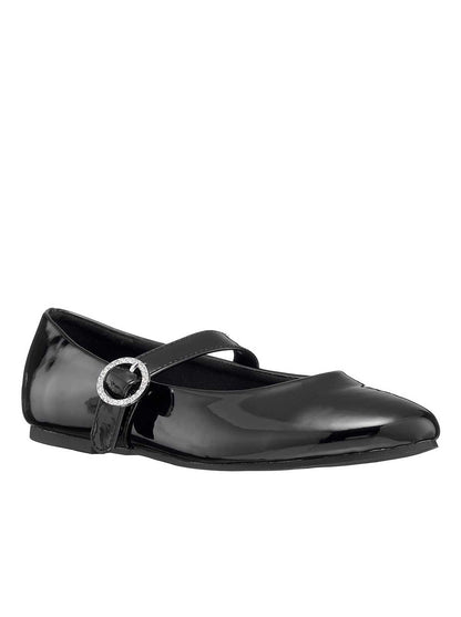 Jessica Simpson Women Toddler Amy Jeweled Buckle Ballet Flat in Black