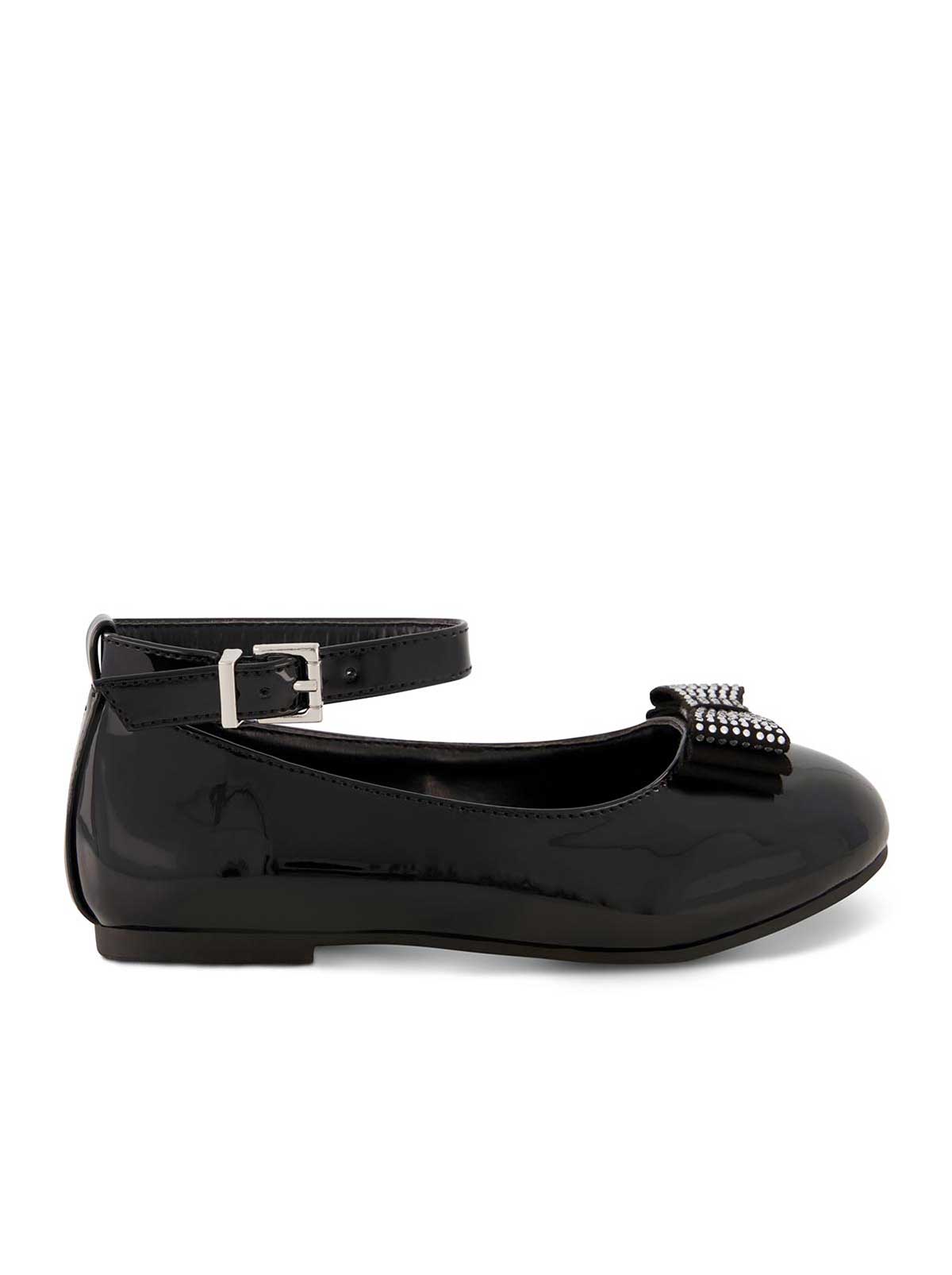Jessica Simpson Women Girls' Amy Jeweled Bow Ballet Flat With Strap in Black