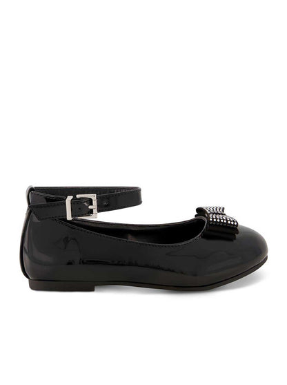 Jessica Simpson Women Girls' Amy Jeweled Bow Ballet Flat With Strap in Black