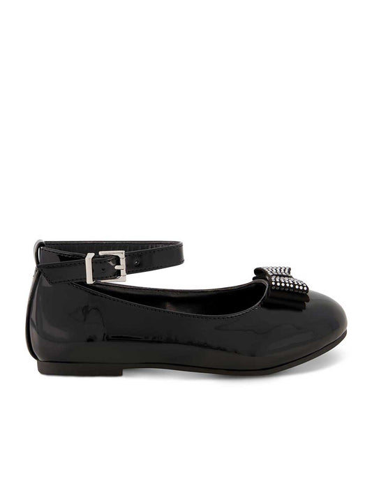 Jessica Simpson Women Girls' Amy Jeweled Bow Ballet Flat With Strap in Black