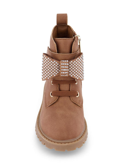 Jessica Simpson Women Toddler Daria Bow Moto Boot in Cognac