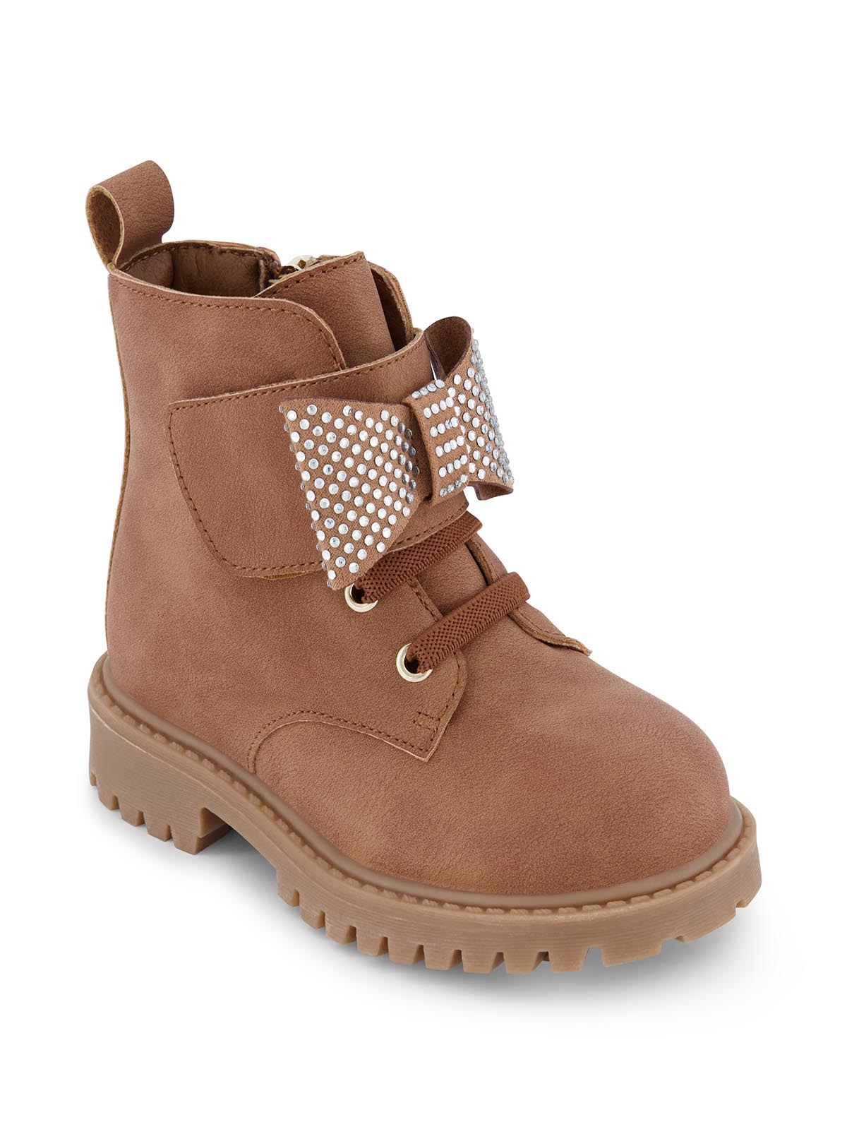 Jessica Simpson Women Toddler Daria Bow Moto Boot in Cognac