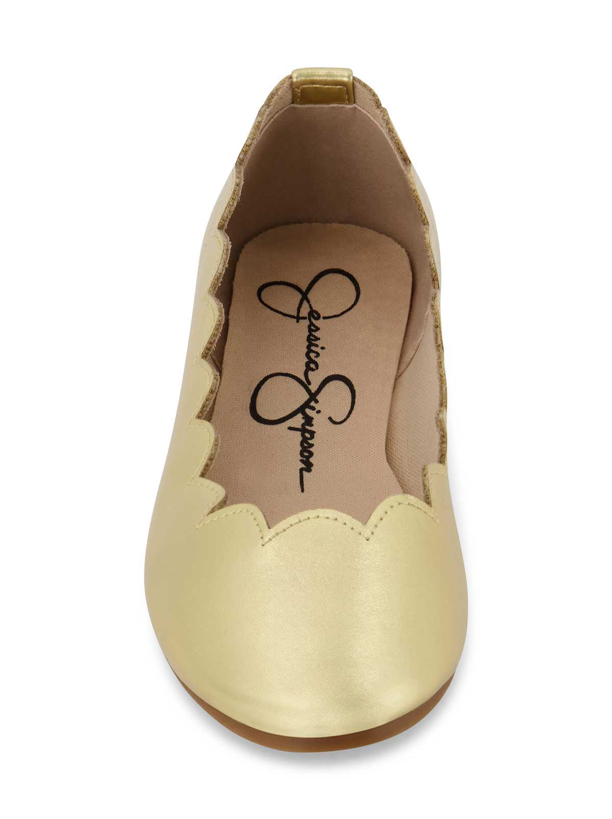Jessica Simpson Women Girls' Amy Scallop Ballet Flat in Gold