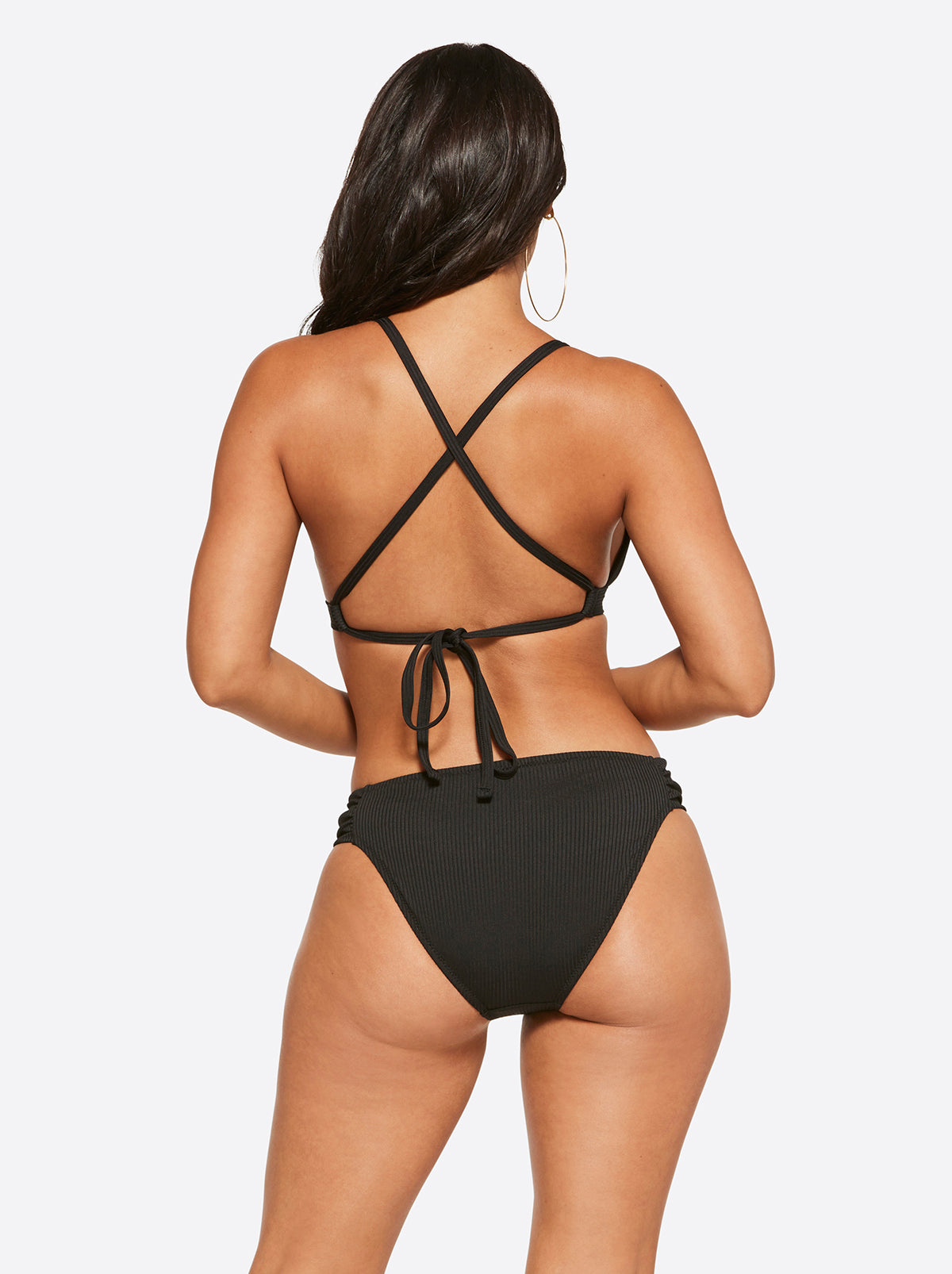 Jessica Simpson Women Textured Solids Full Support Triangle Bra in Black