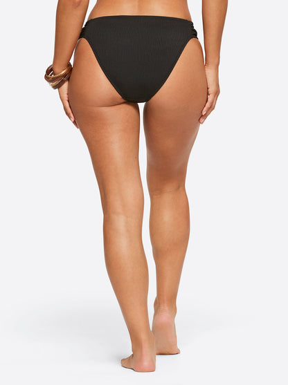 Jessica Simpson Women Textured Solids Side Shirred Hipster in Black