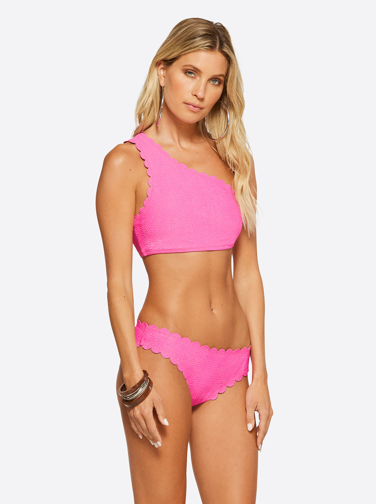 Jessica Simpson Women Under the Sea One Shoulder Top in Pink Parfait