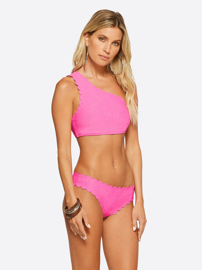 Jessica Simpson Women Under the Sea One Shoulder Top in Pink Parfait