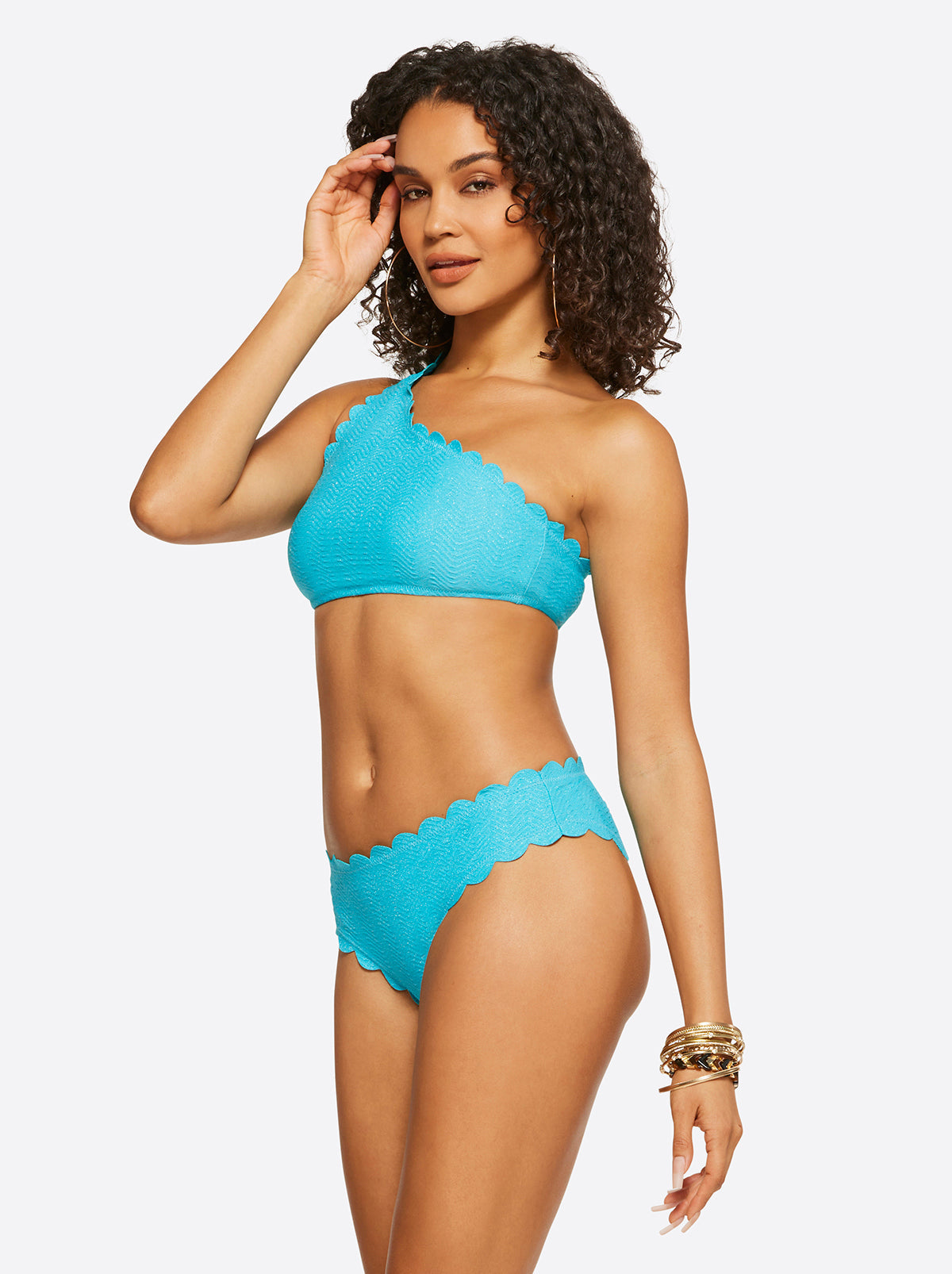 Jessica Simpson Women Under the Sea One Shoulder Top in Paradise Sky