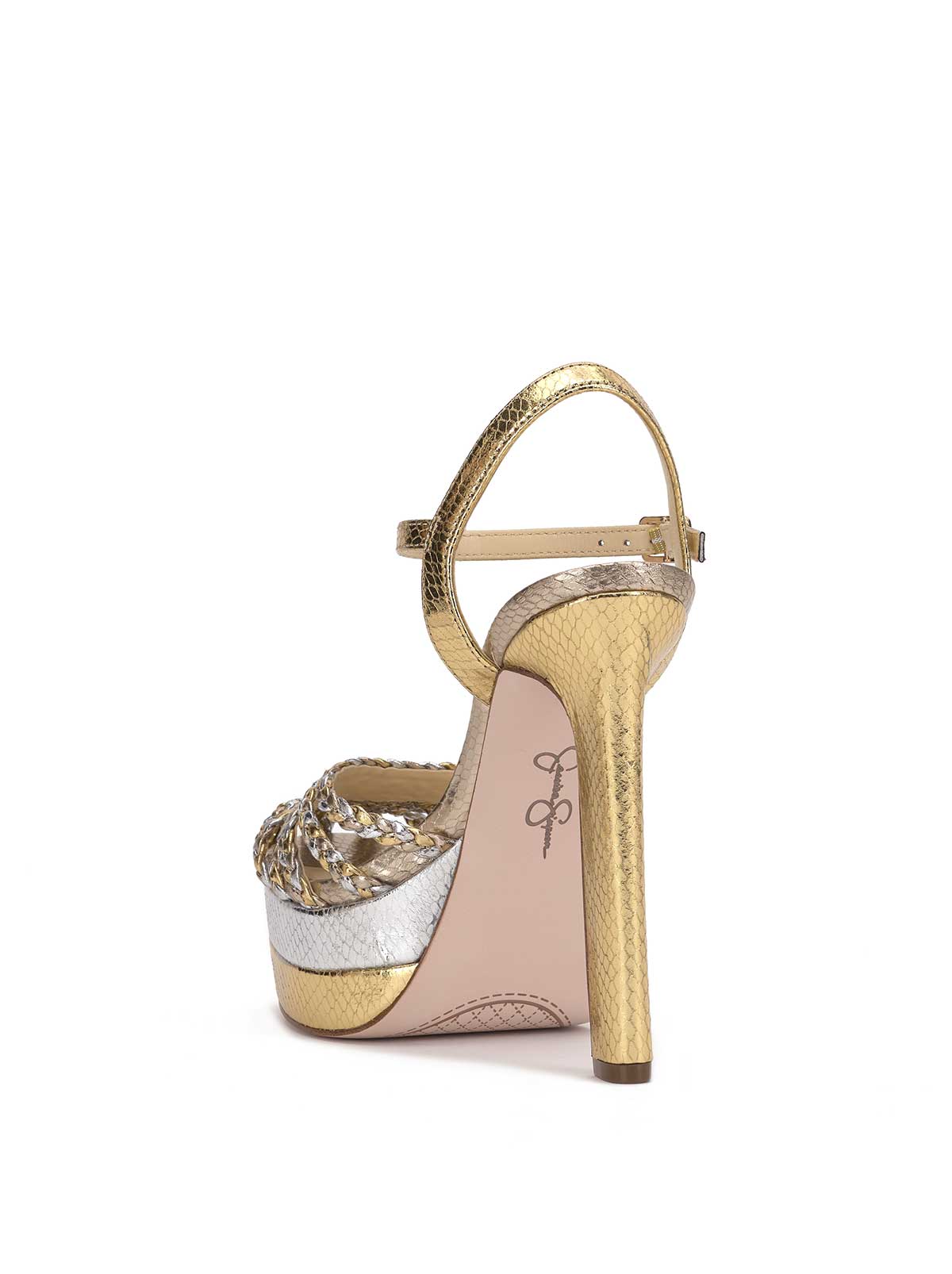 Jessica Simpson Women Inaia Braided Platform Sandal in Gold