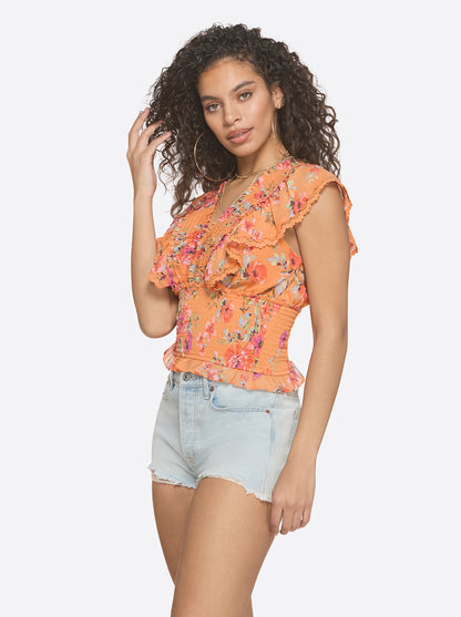 Jessica Simpson Women Lilianna Top in Watercolor Roses