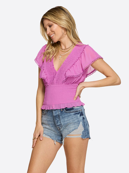 Jessica Simpson Women Lilianna Top in Radiant Orchid