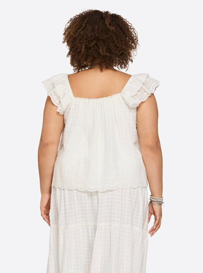 Jessica Simpson Women Violetta Top in Gardenia