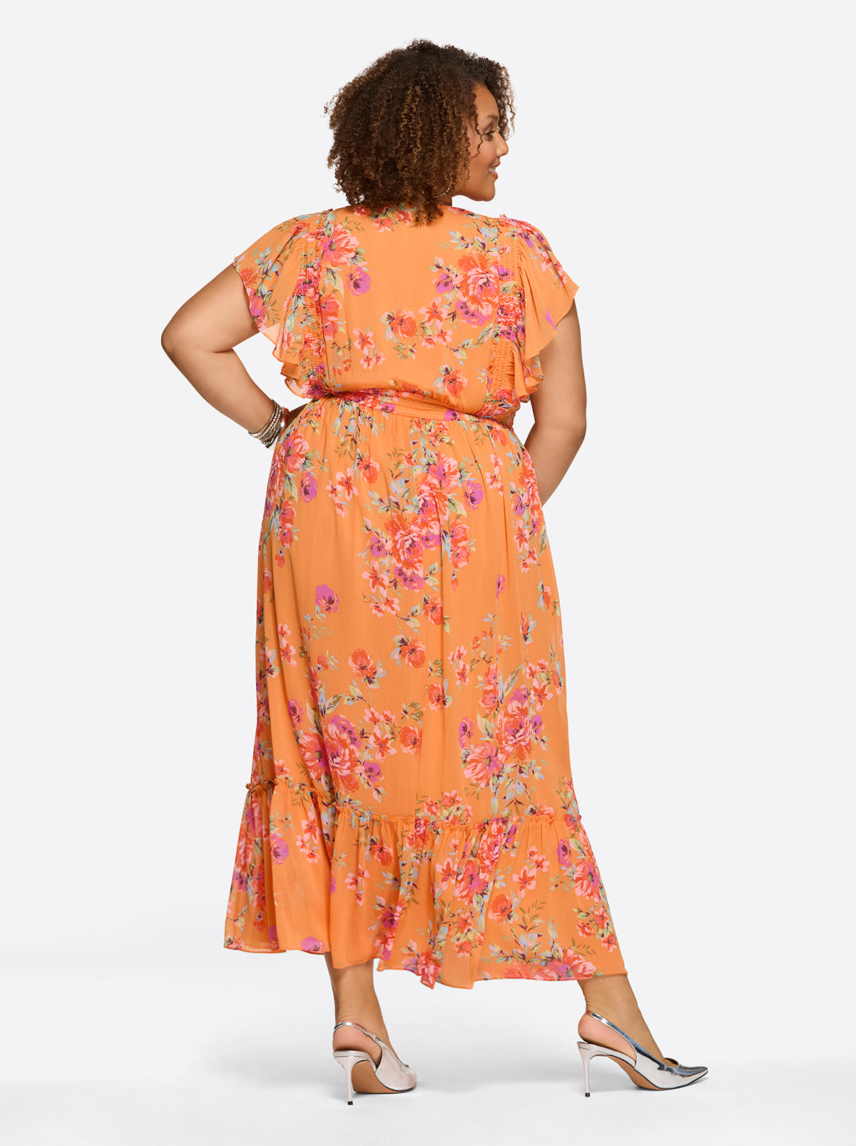 Jessica Simpson Women Althea Maxi Dress in Watercolor Roses
