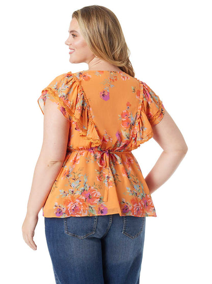 Jessica Simpson Women Nori Top in Watercolor Roses