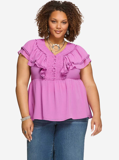 Jessica Simpson Women Nori Top in Raidiant Orchid