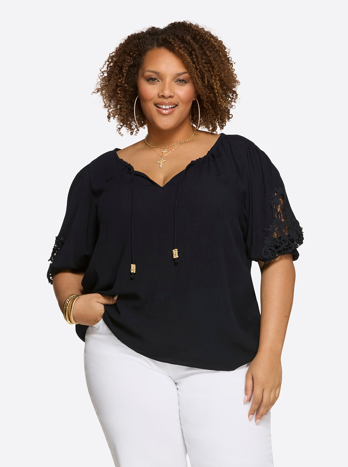 Jessica Simpson Women Eloise Blouse in Night Sky